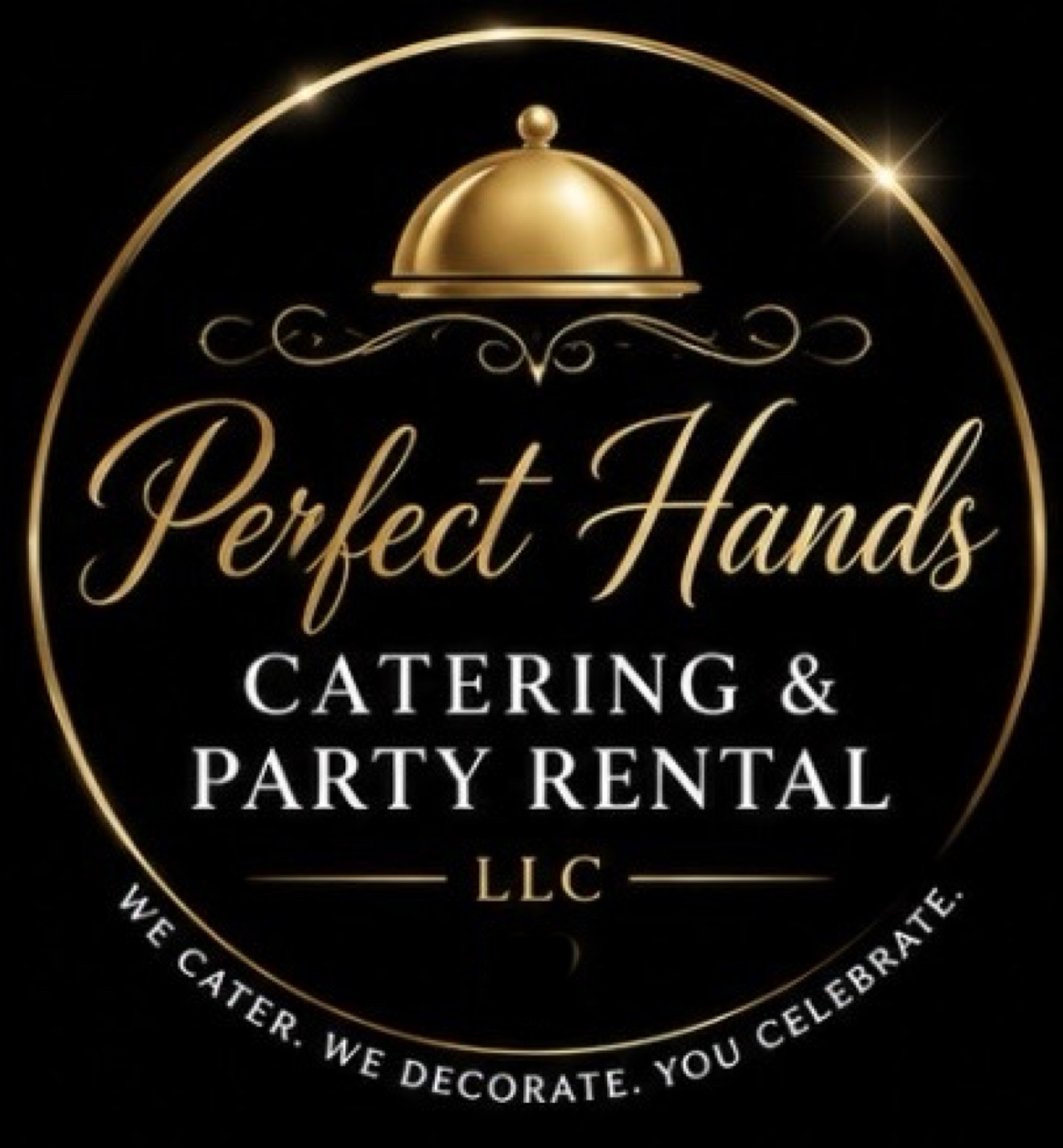 Perfect Hands Catering & Party Rental LLC gold logo